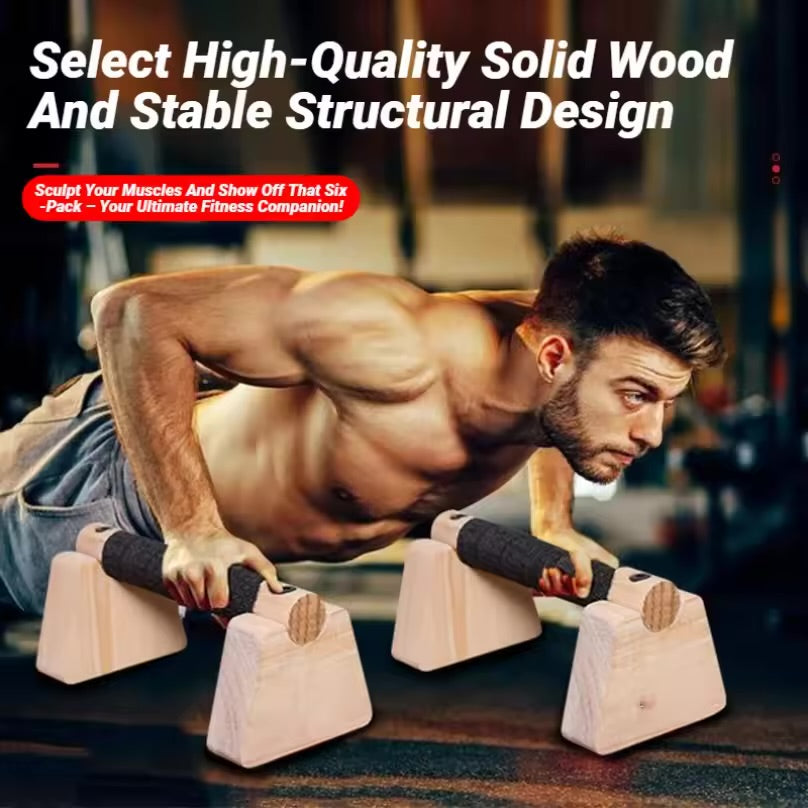 Paire de Barres de pompes en bois pour exercices de fitness, entraînement de musculation
